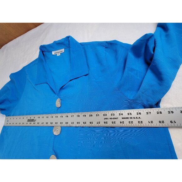 Caroline Rose Womens Size 3X Blue Button-Front Blazer Jacket casual Lightweight - Picture 6 of 7